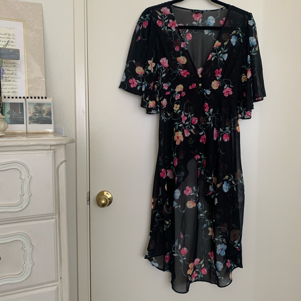 Sheet Floral hi/low dress